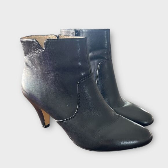 INC Black Leather Hannah Ankle Booties Sz 9Sleek, Versatile & Office-Ready - Picture 6 of 7